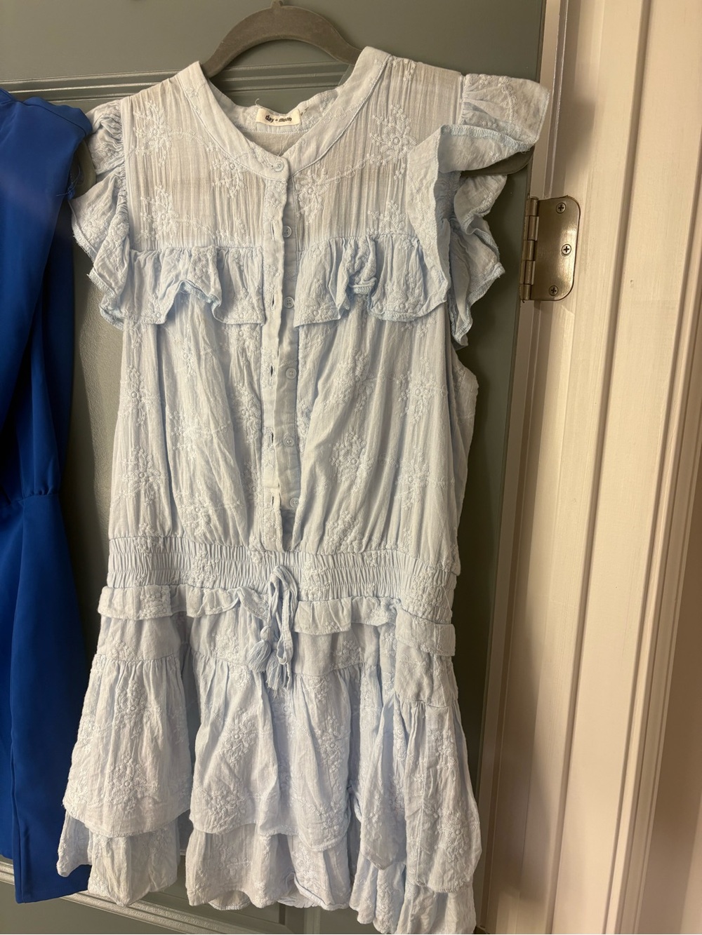 Day + Moon Light Blue Ruffle Button-Up Dress - Picture 2 of 2